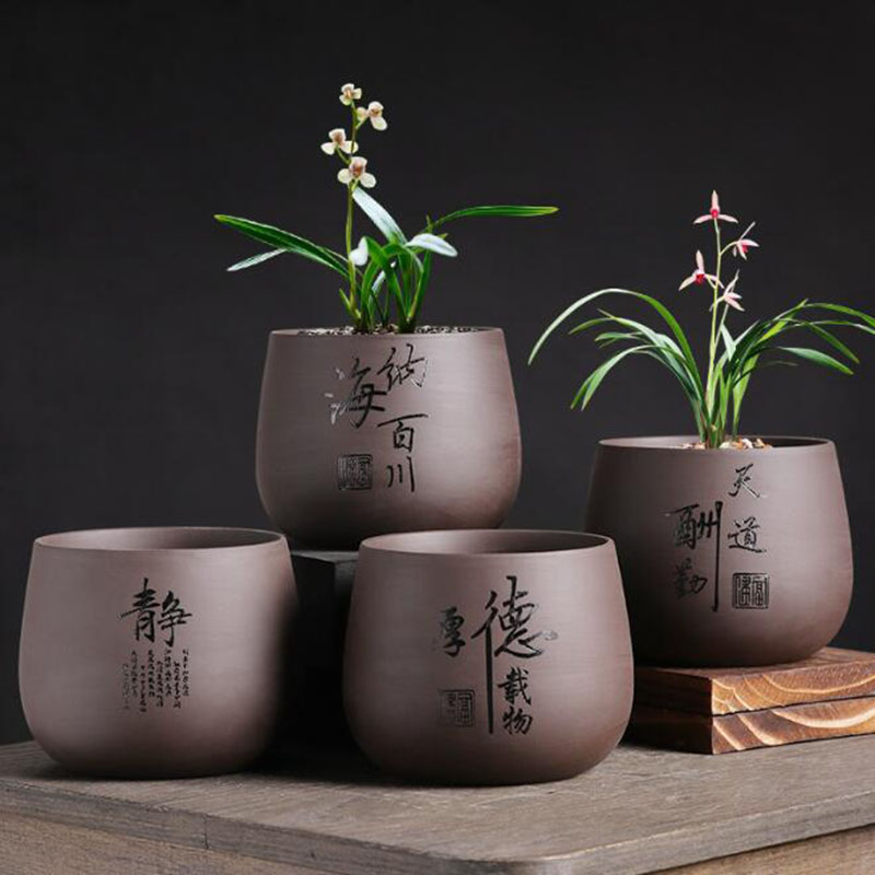 Bonsai Garden Europe - Vaso da fiori in argilla viola